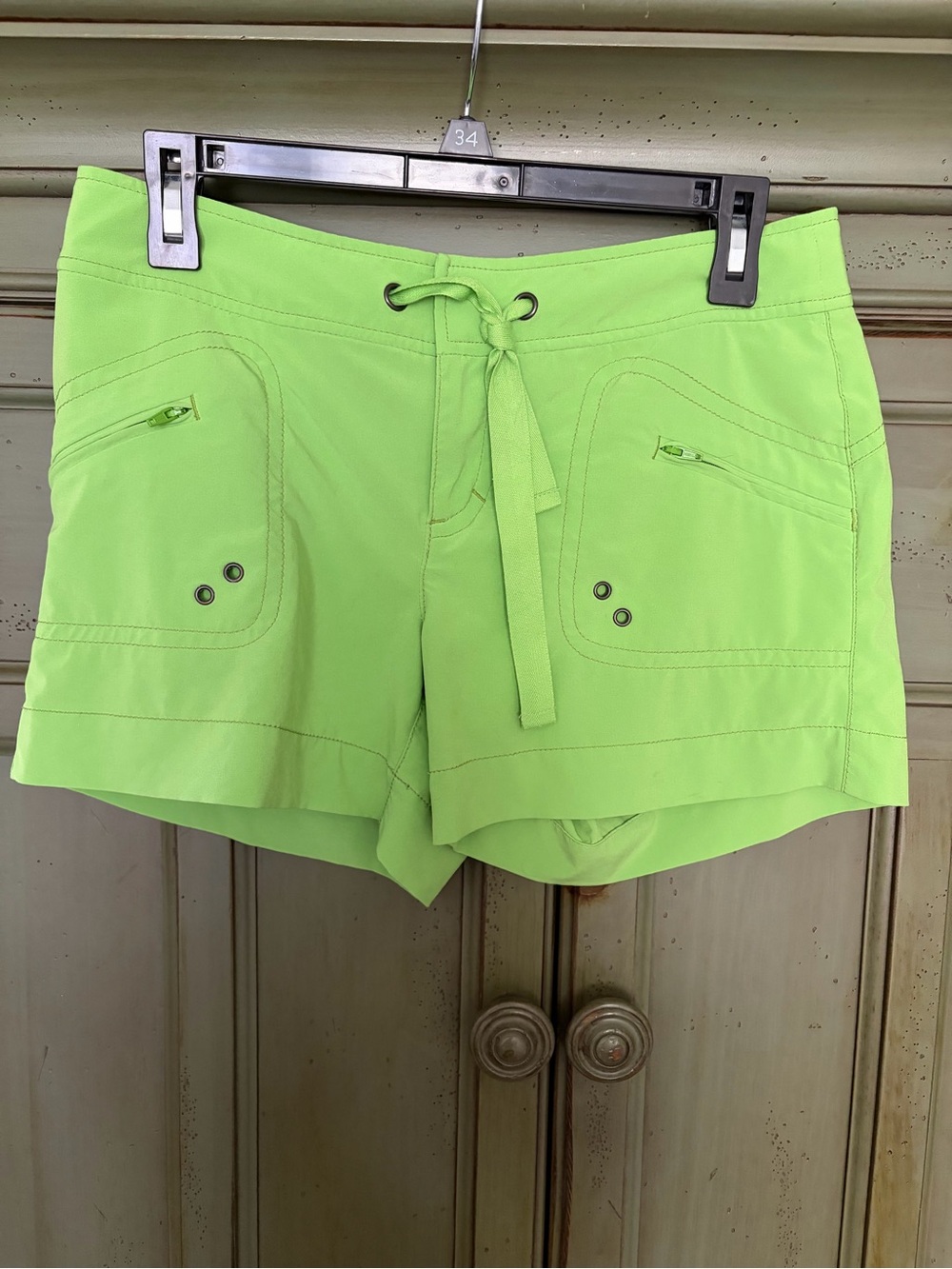 Athleta Neon Lime Performance Drawstring Shorts